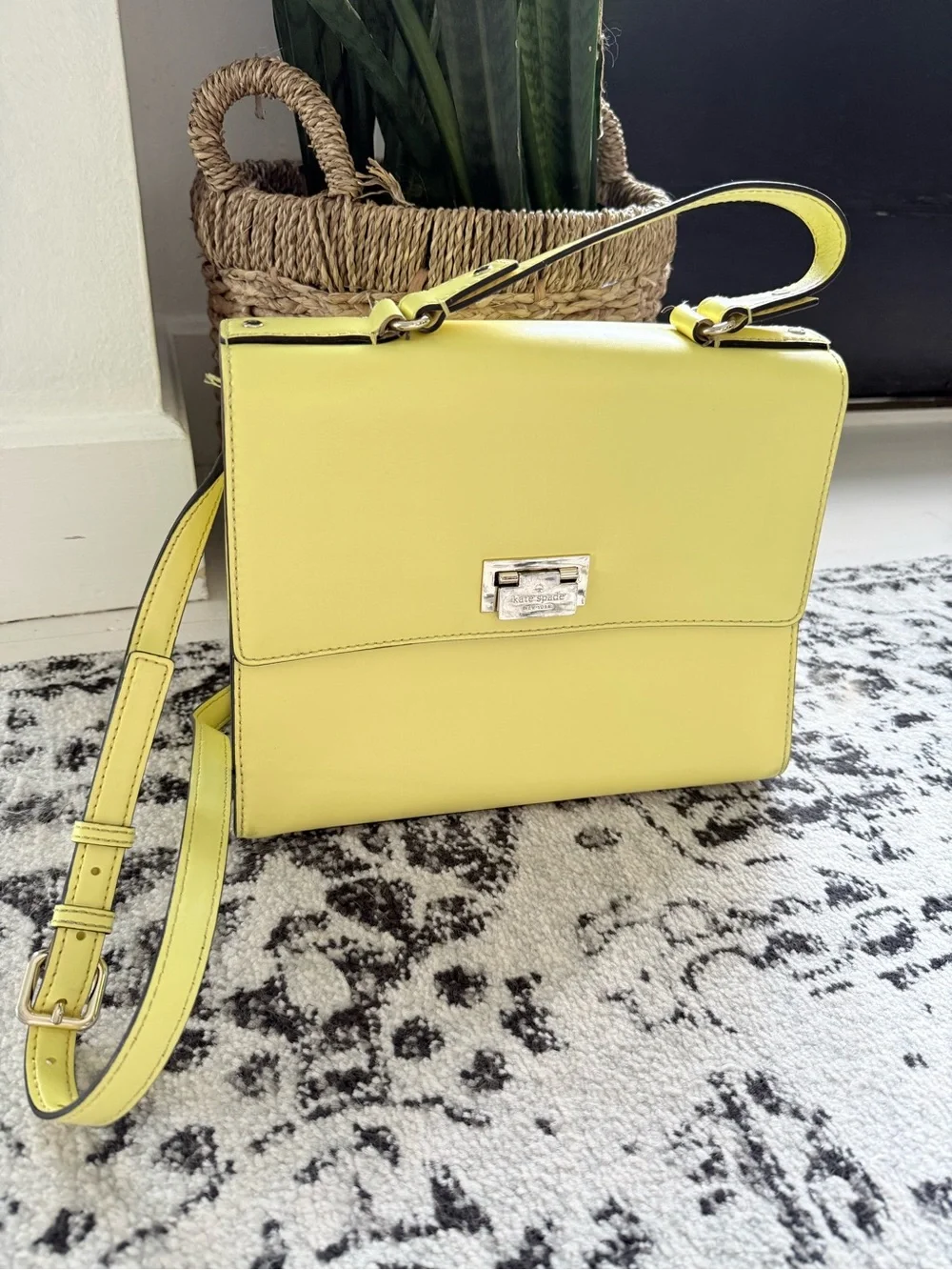kate spade Doris Lemon Yellow Structured Top-Handle Satchel